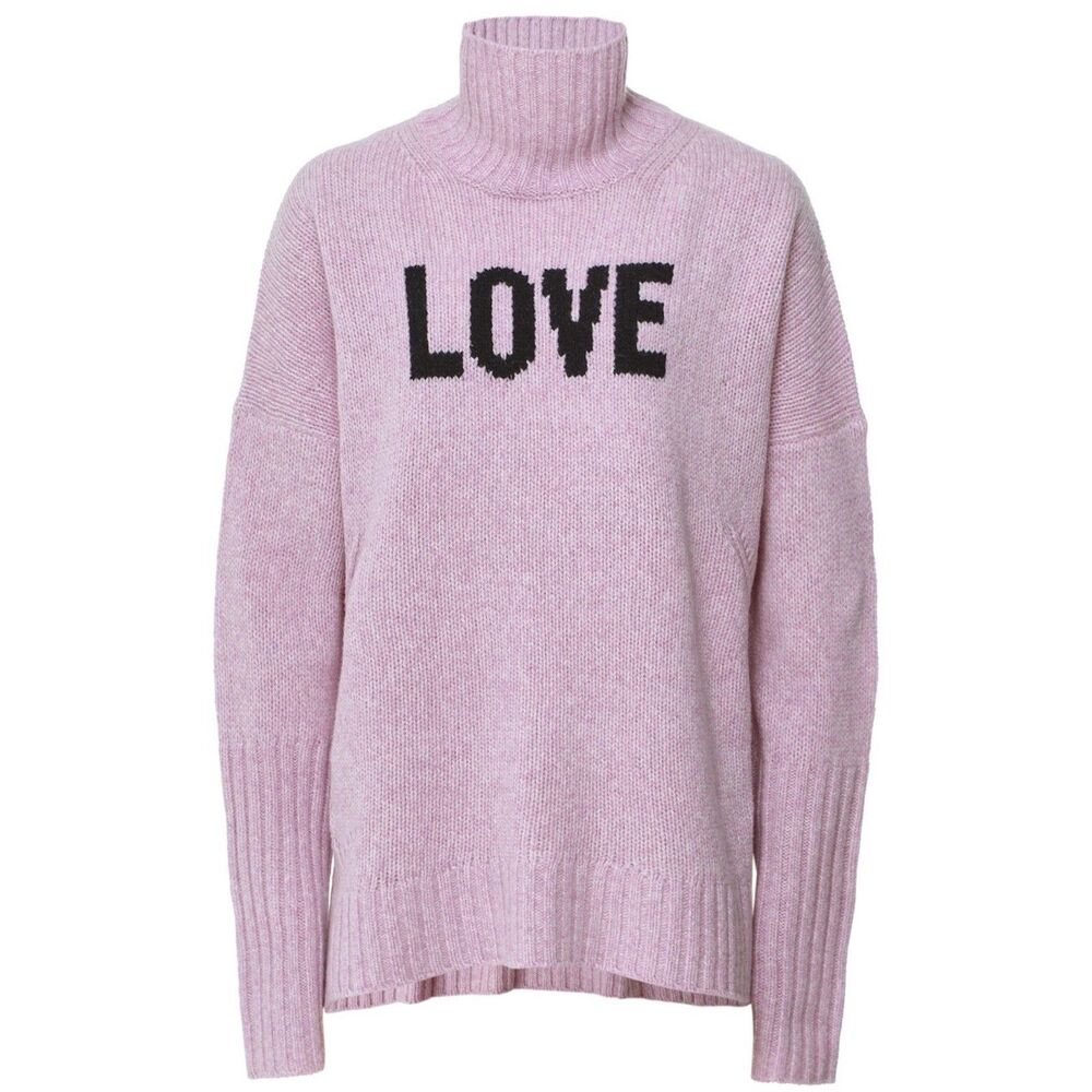 Zadig & Voltaire Sweater Medium Love 100% Merino Wool Turtleneck "Alma We Love"